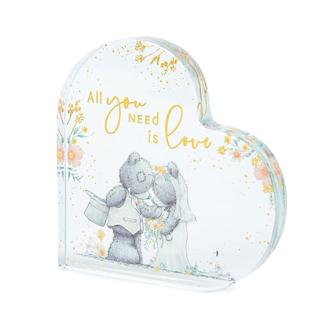 Me to You Glass Heart Shaped Wedding Plaque £11.99